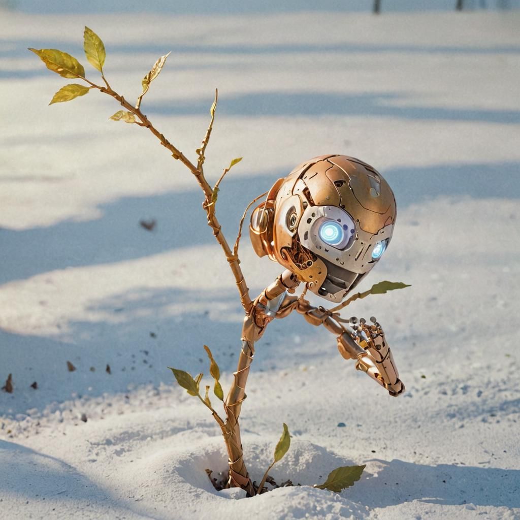 Harmonious AI-Human Hybrid in Lush Forest