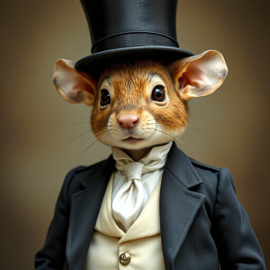 Debonair Mouse in Elegant White Tie Attire