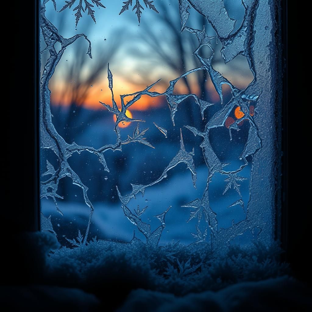 Icy Touch: Hyperrealistic Frost on a Window