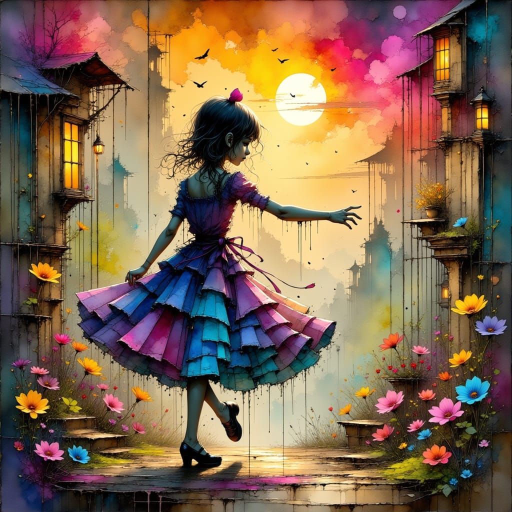 Fantastical Tap Dancing Scene in Deep Color