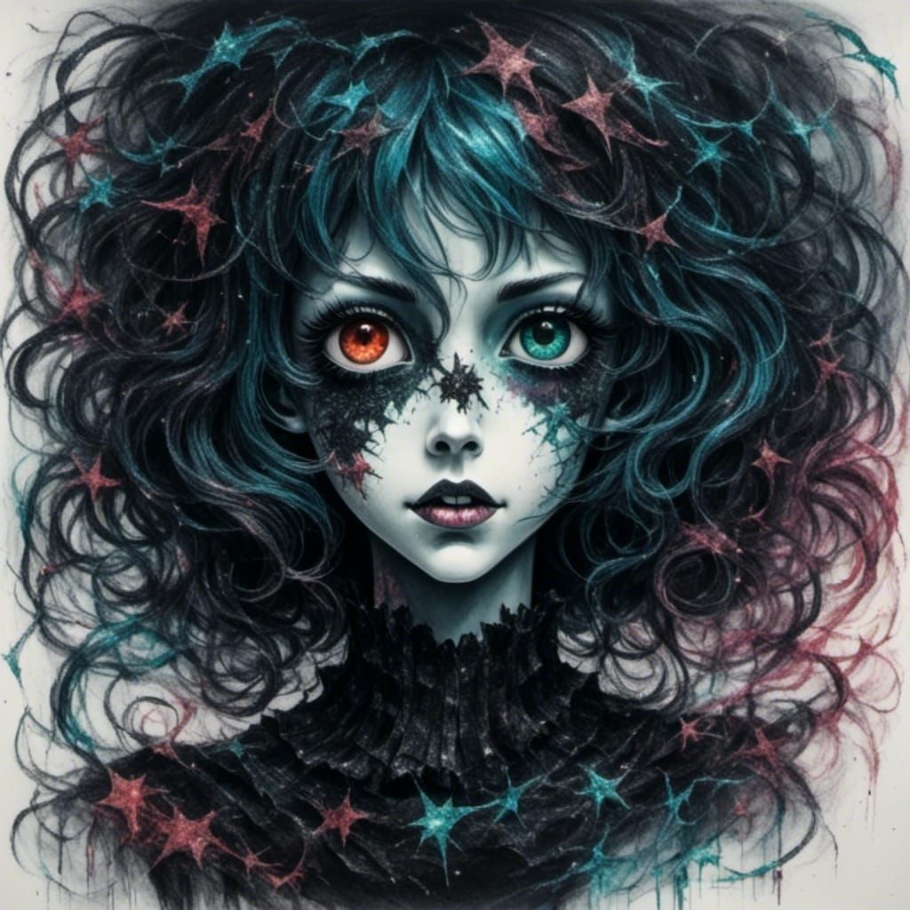 Glitter Gore Meets Blackboard Texture