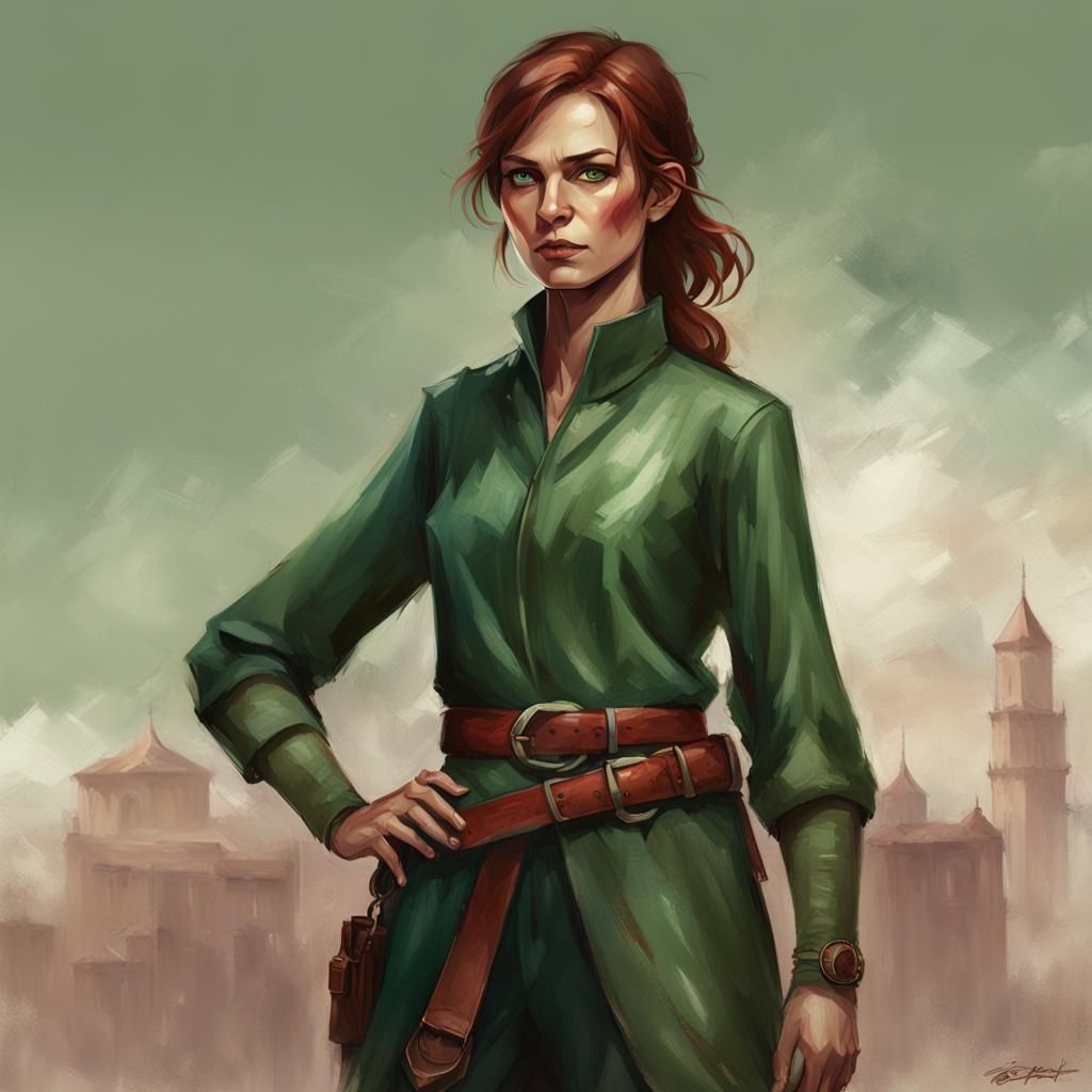 Fantasy Woman Portrait in Hyperdetailed Art Nouveau Style