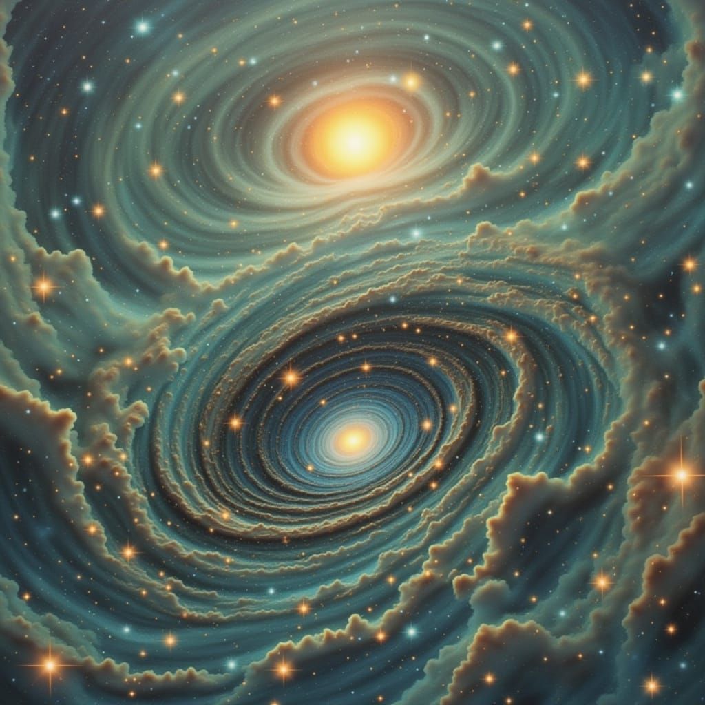 Cosmic Wormhole Through Nebula in Hyperrealistic Style