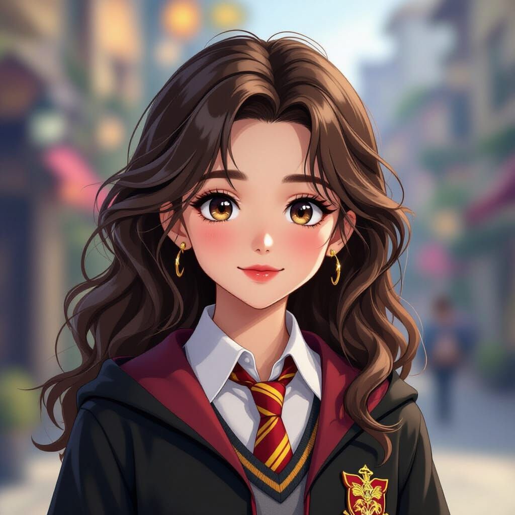 Hermione Granger in Detailed 3D Anime Art Style