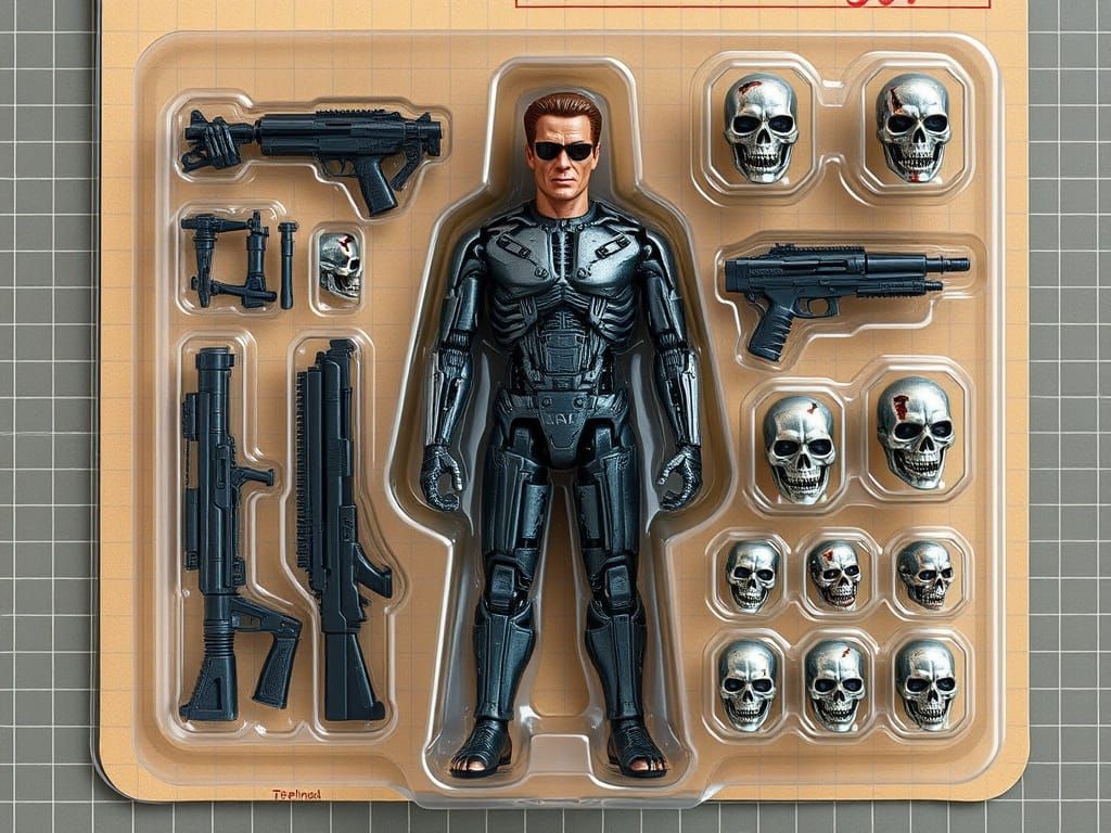 Terminator Action Figure with Battle-Damaged Aesthetic