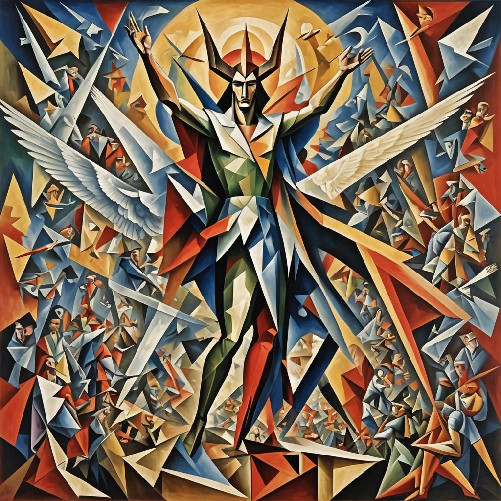 Lucifer Expelled: Abstract Cubist Depiction