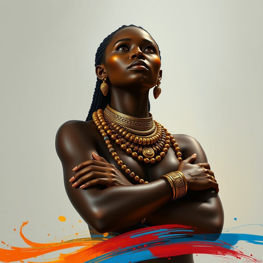 Golden Goddess of African Pride and Strength
