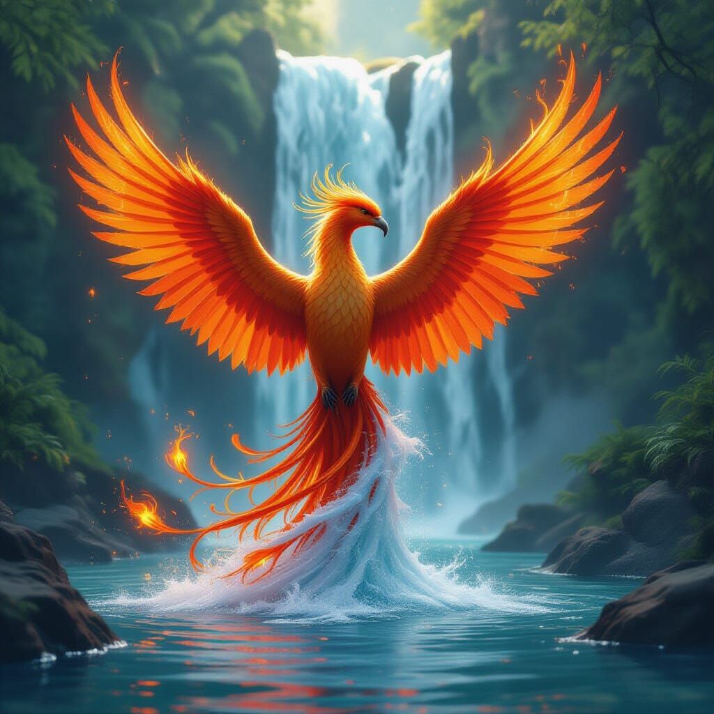 Water Phoenix Ablaze: A Futuristic Vision