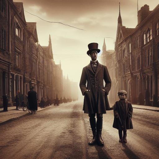 Victorian Family: Resilience in Black and White