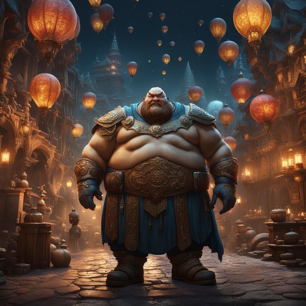 Detailed Matte Painting of a Fat Guy