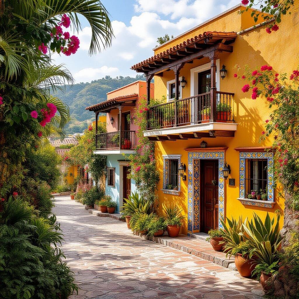 Vibrant Mexican Houses Inspired by Muralist Style