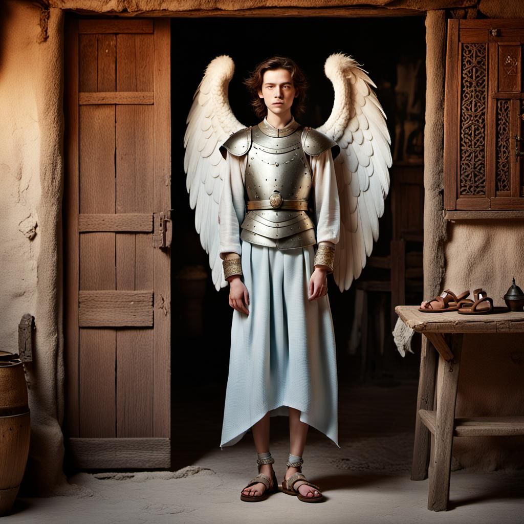 Androgynous Angel in Turkish House, Anime-Inspired Art