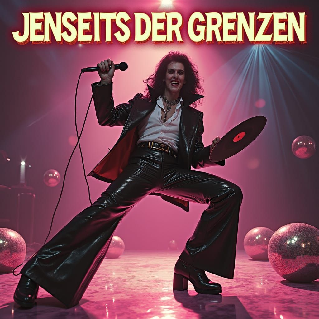 Glamorous Vampire Disco Star Unveils Vinyl in Flashy 1970s D...