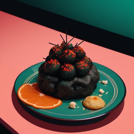 Hyperrealistic Camera Surrounded by Colorful Dumplings