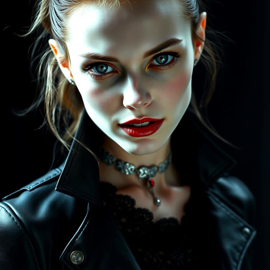 Gothic Vampire Siren in Dark Luxury