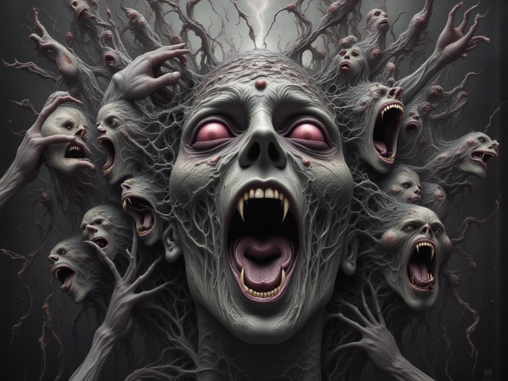 Photorealistic Mindscape of Emotional Chaos