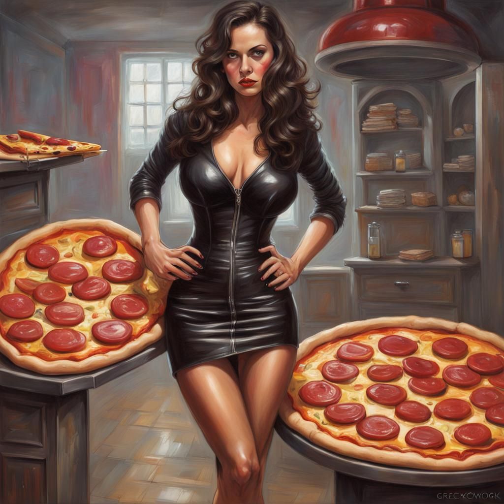 Brunette on Pizza, Sinister Digital Art