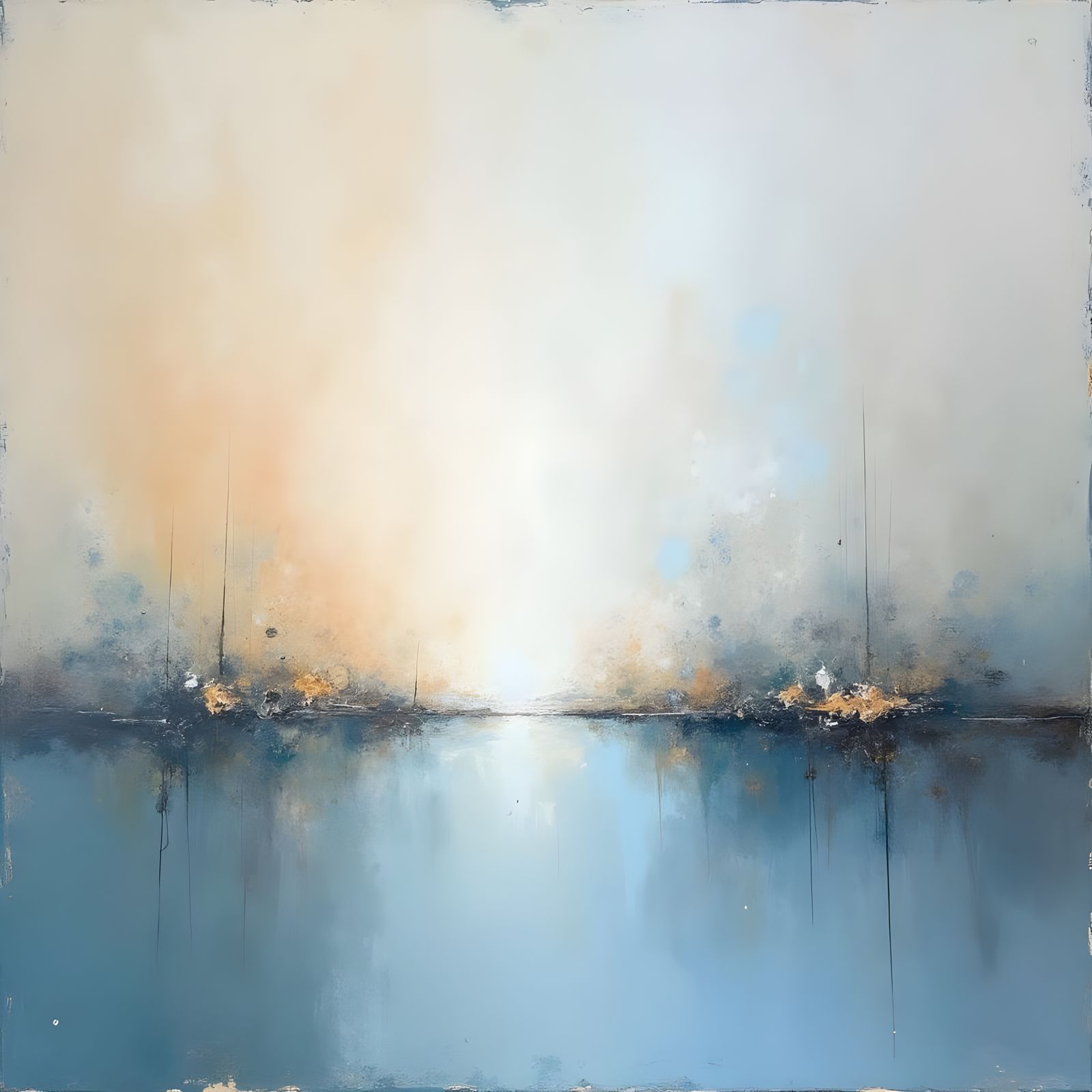 Ethereal Geometric Abstraction in Earthy Tones