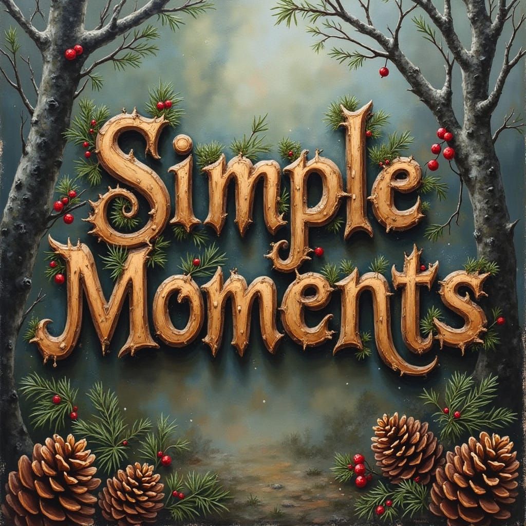 Simple Moments in Woodland Forest Oil Painting Style