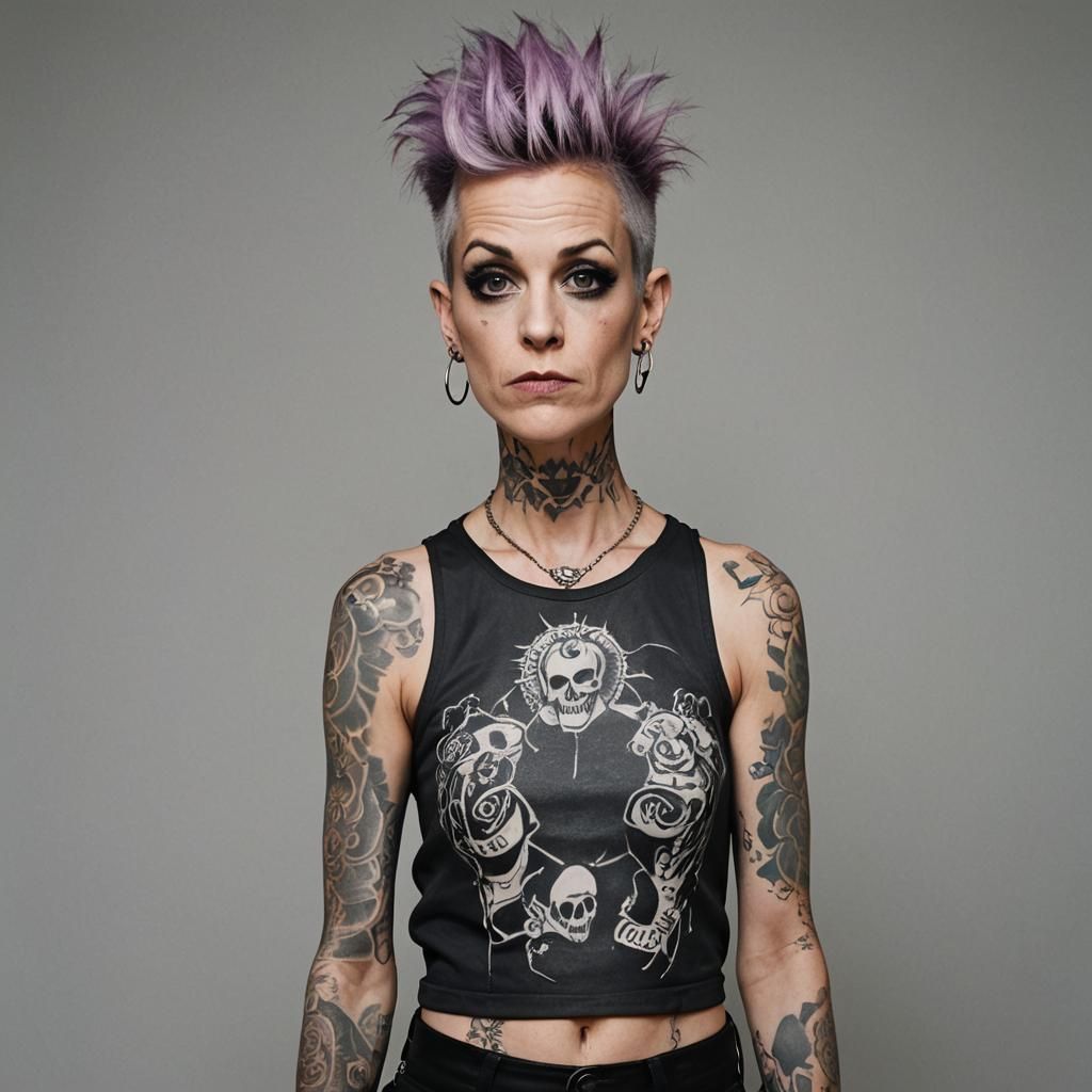 Punk Petty Boo Character with Tattoos