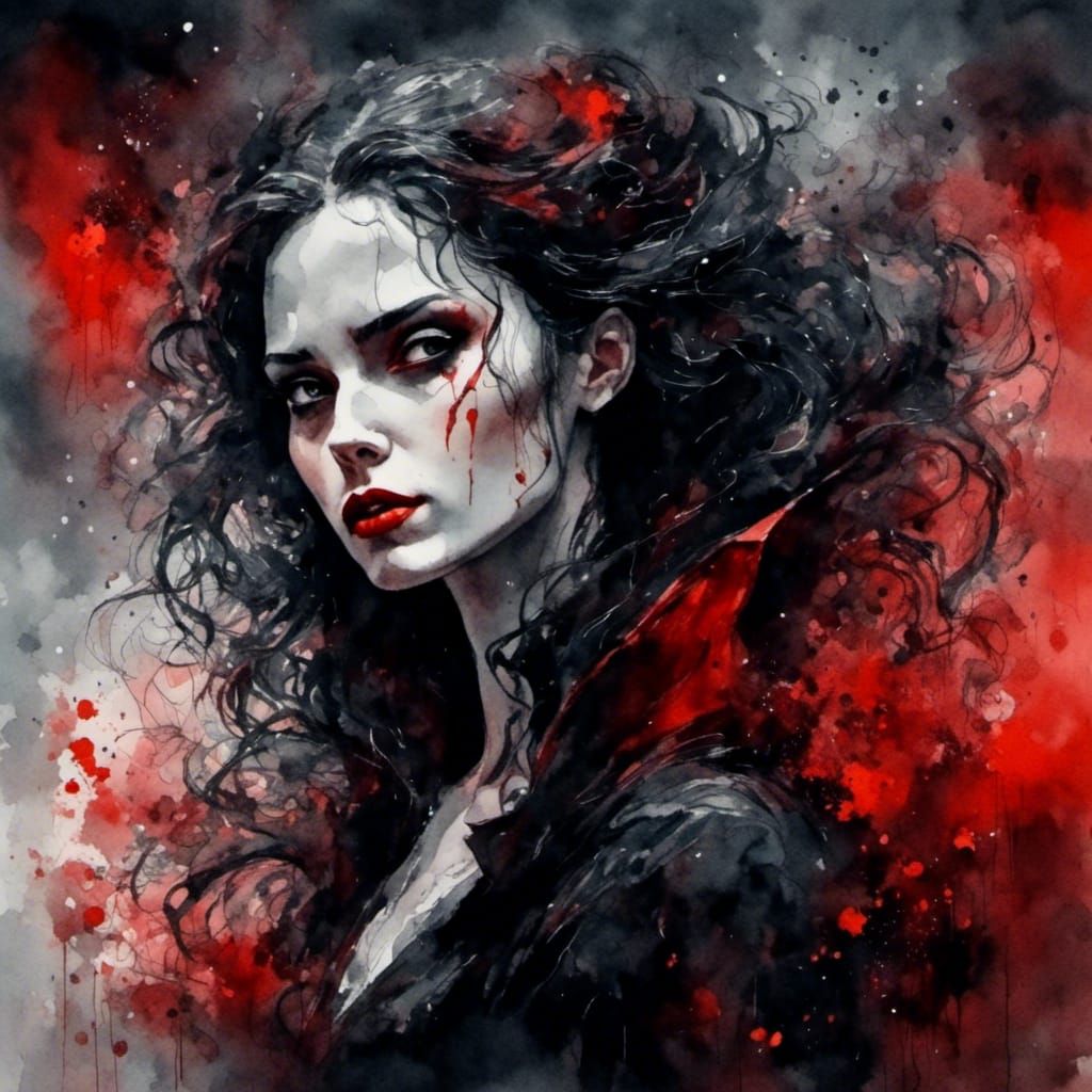 Beautiful Female vampire <lora:My style 1:1.0>