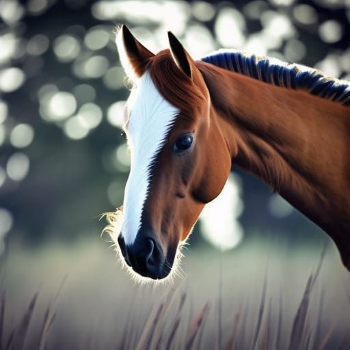 Winged Sorrel Horse Running in Meadow