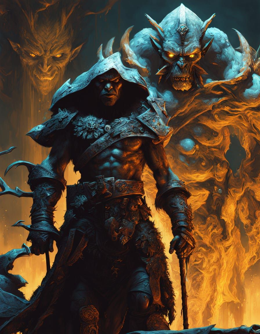 Cyberpunk Warriors in Neon Digital Surrealism