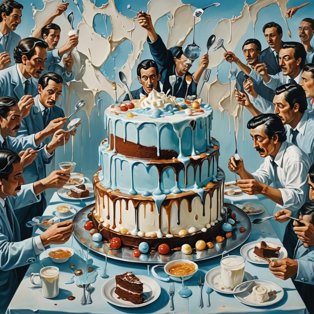 Surreal Cake Wall Demolition in Dali Style