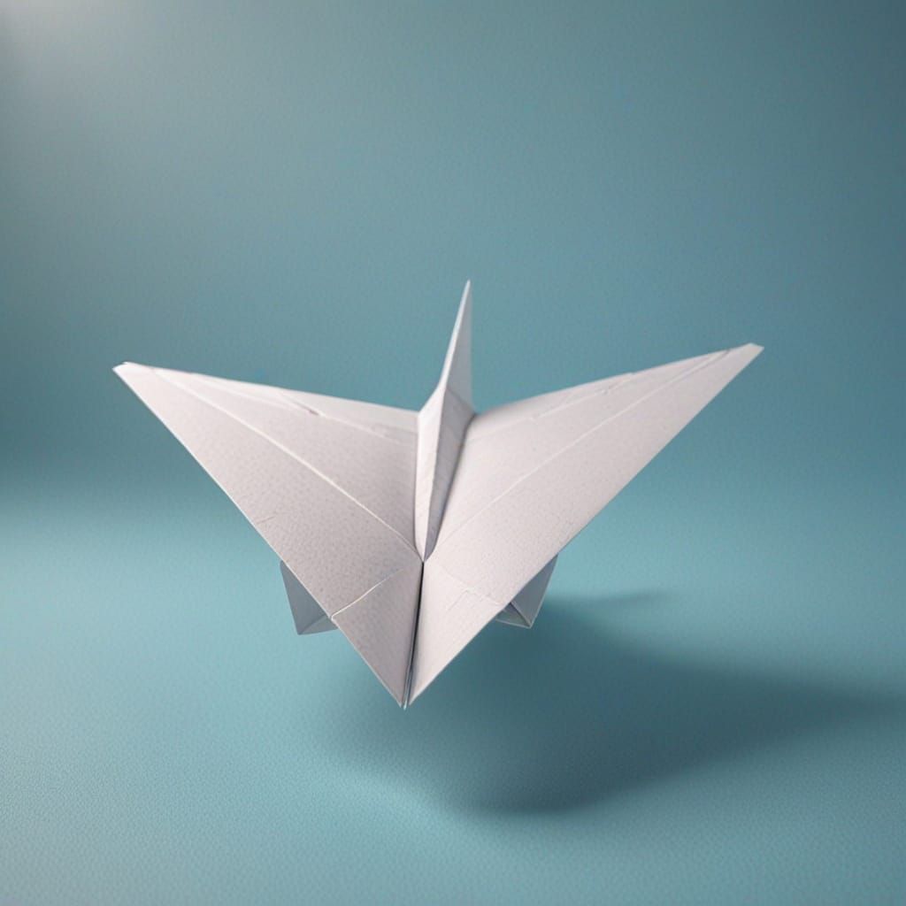 Paper Airplane in Flight: Vibrant 3D Digital Art