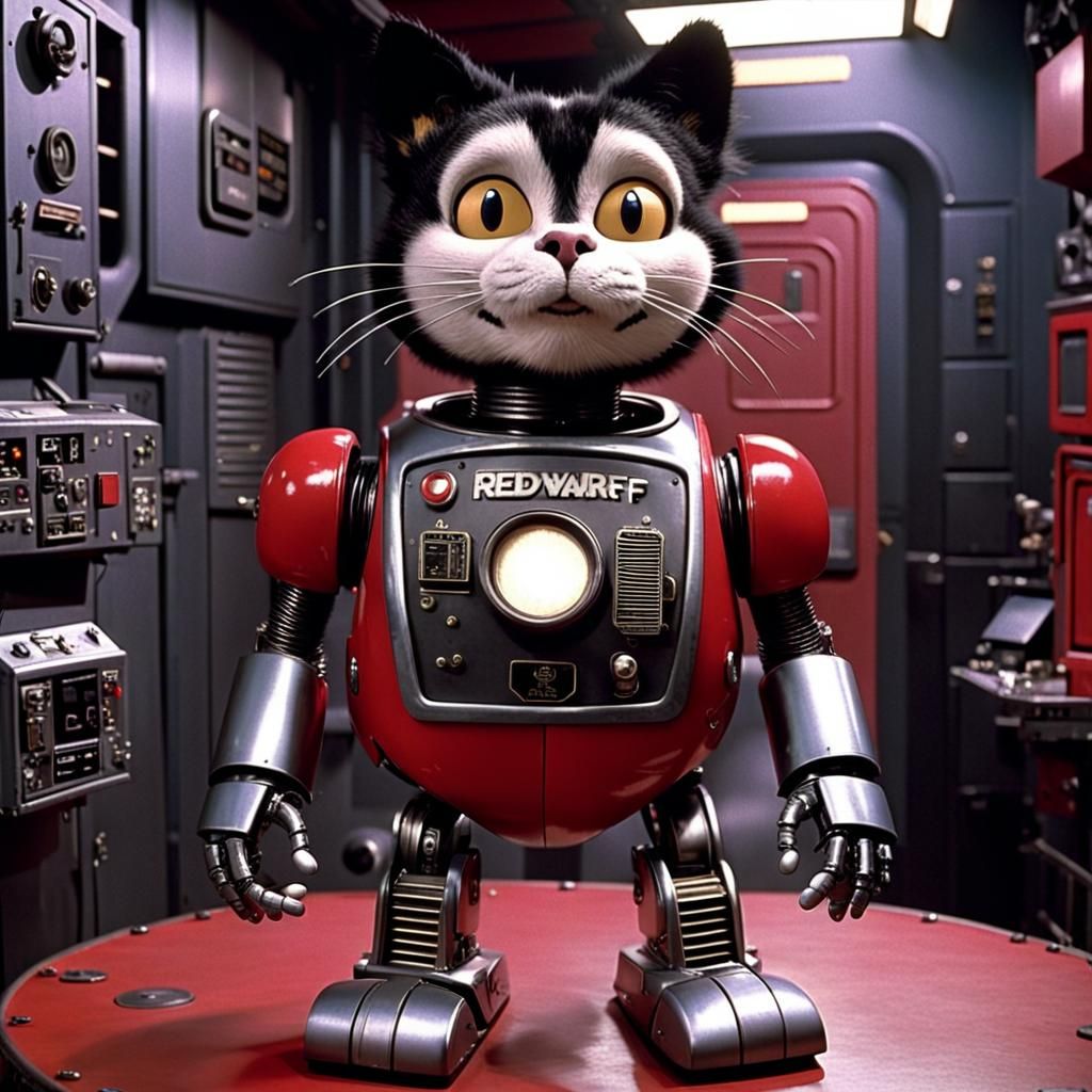 Felix the Cat as Robot in Red Dwarf Universe