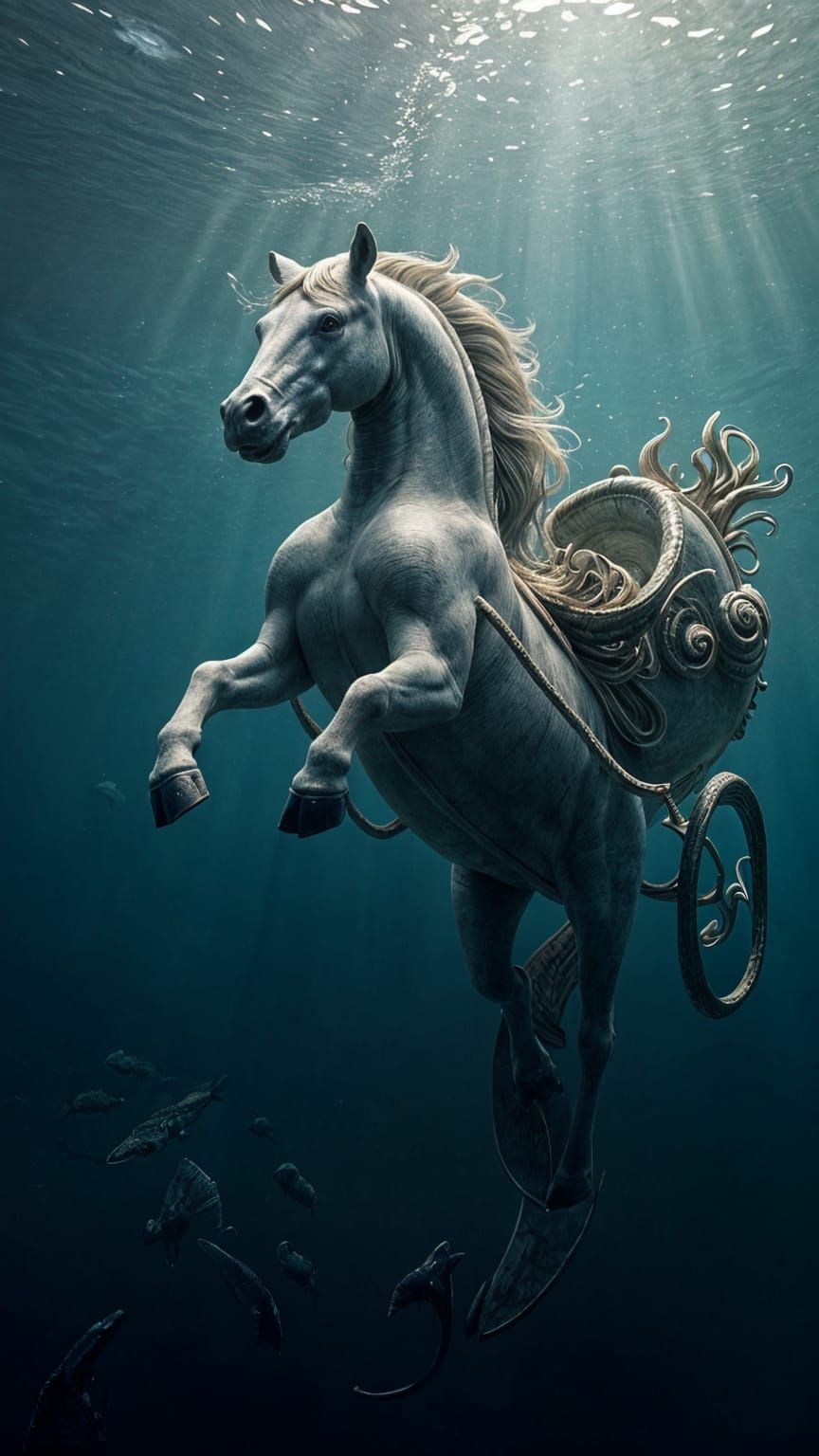 Mythical Hippocampus in Cinematic Film Still