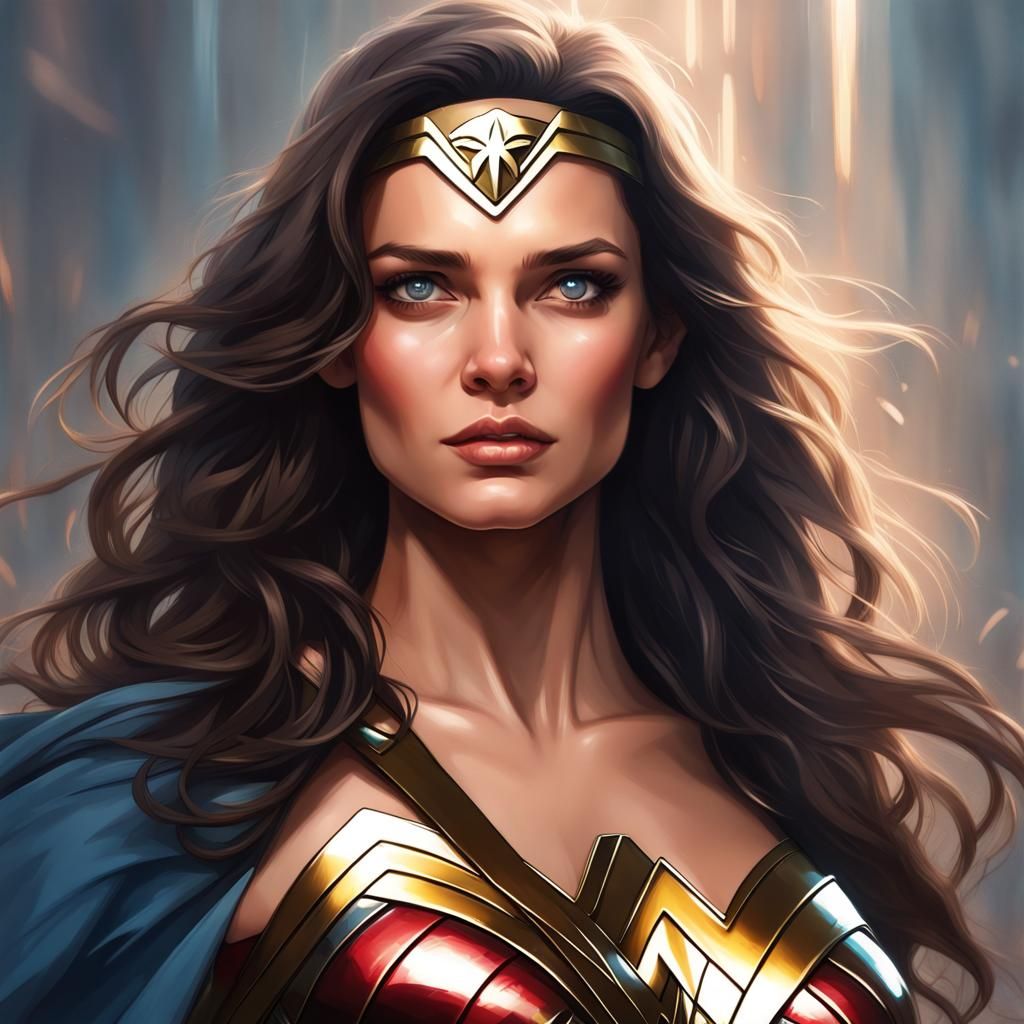 Wonder Woman Luminescence: Hyperdetailed Digital Portrait