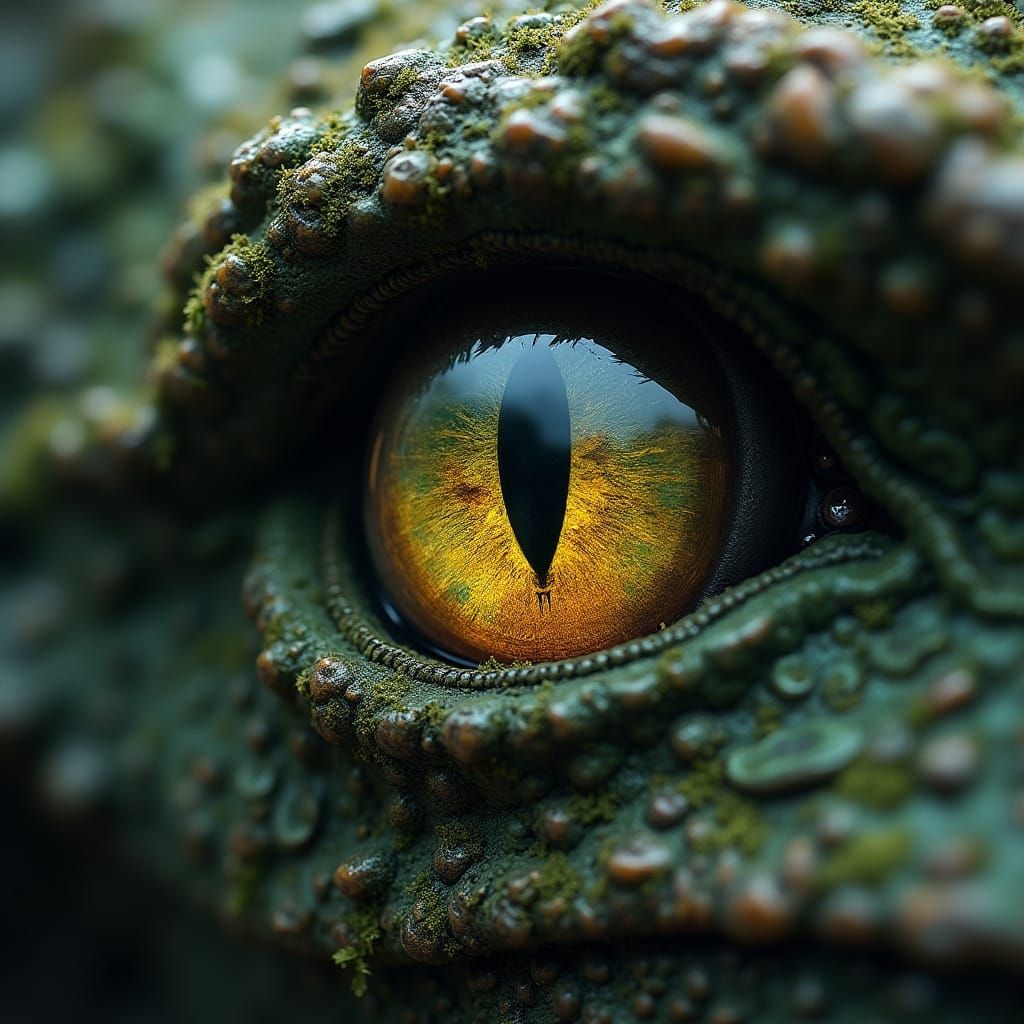 Dragon's Eye Macro View in Dark Fantasy Style