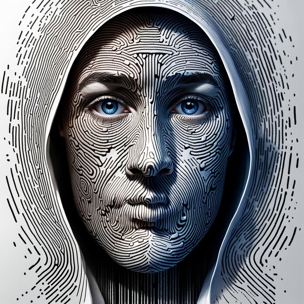 Abstract Fingerprint Face Design