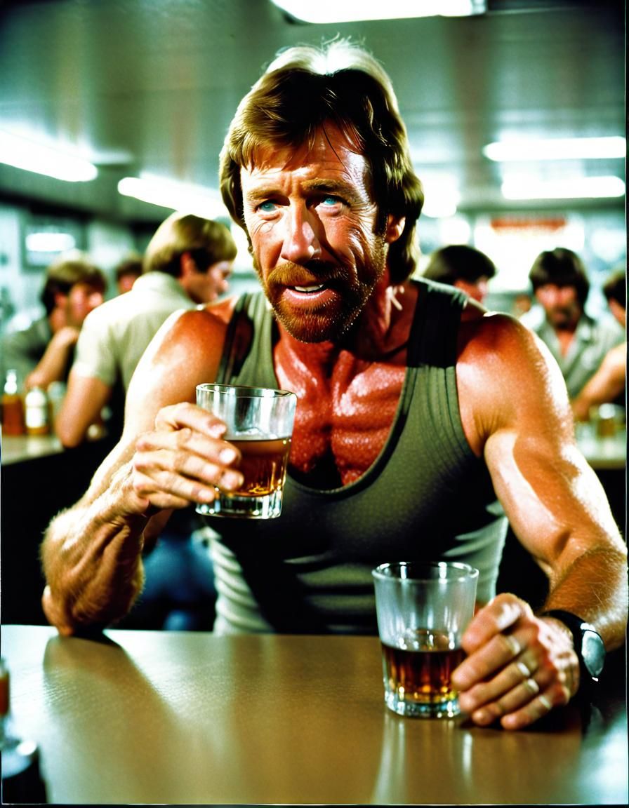 Retro Sci-Fi Scene: Man Drinks Whiskey on Spaceship