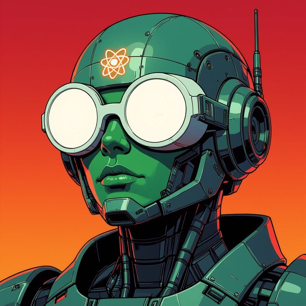 Retro-Futuristic Figure in Syd Mead Style