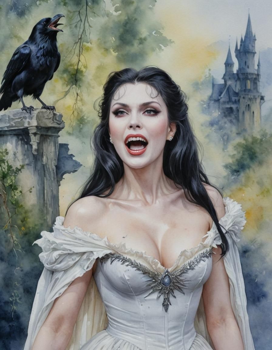 Vampire Goddess: Stunning Portrait of a Raven-Haired Vampire...