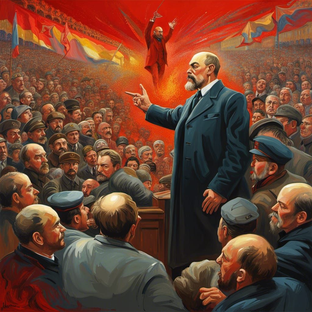 Lenin and Bolsheviks: Hyperrealistic Art