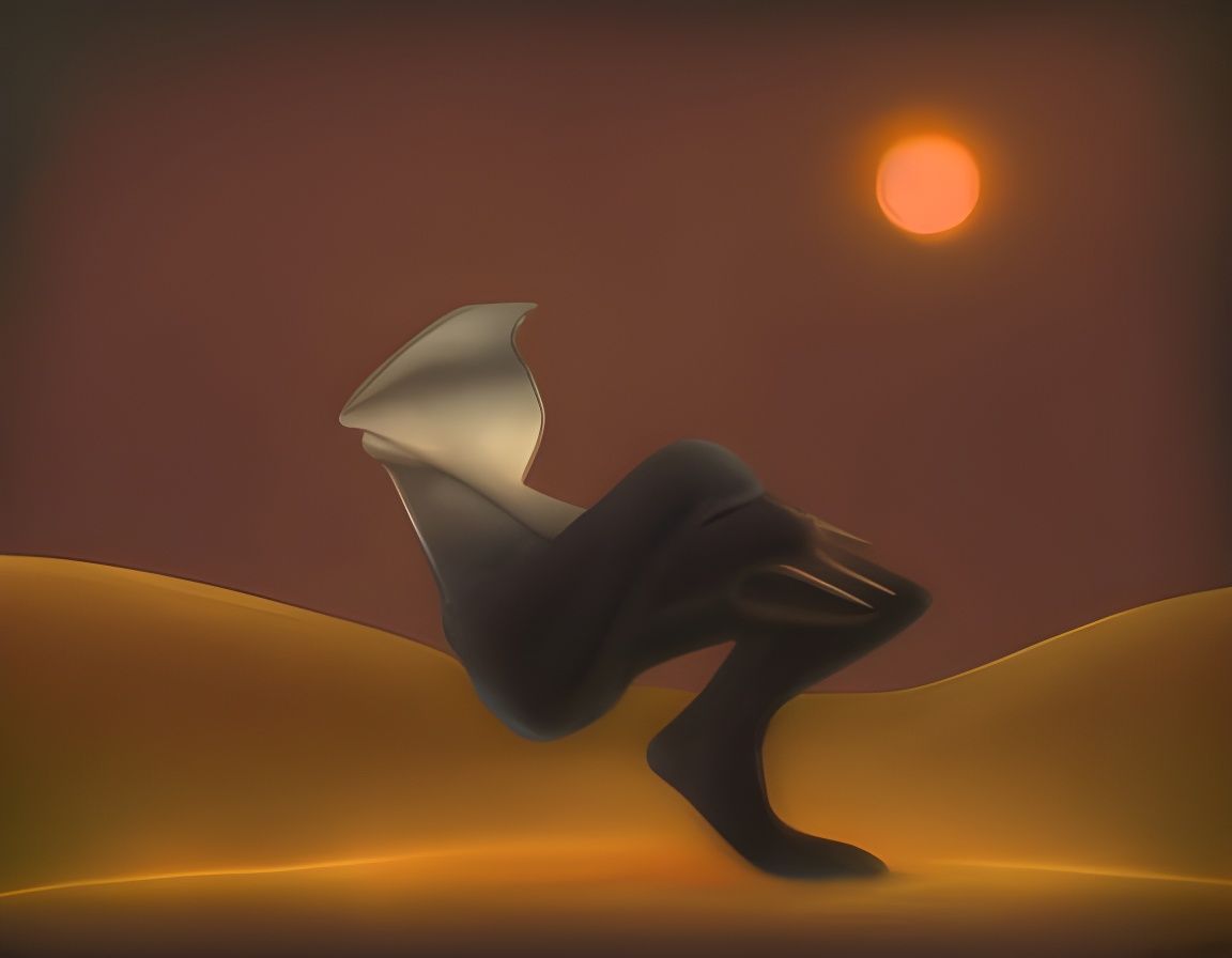 Strange Shadow Flower Creature in Surrealist Style