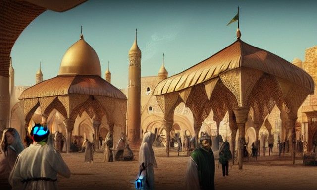 Medieval Arabian Marketplace Concept Art