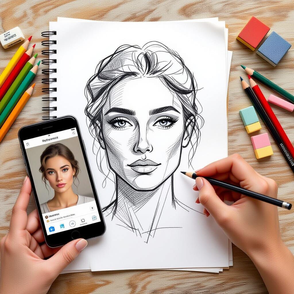 Hyper-Realistic Face Sketch with Artist's Tools