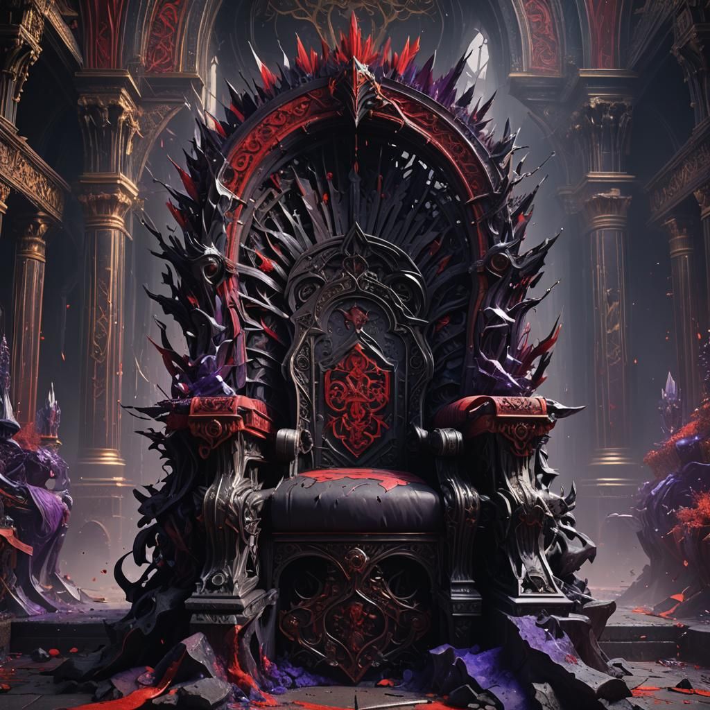 Fantastical Throne in Black, Red, and Purple