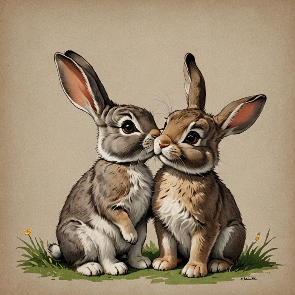 Miss Bunny Kisses Thumper on Cheek