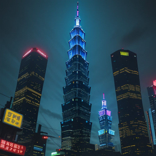 Taipei 101 Tower: A Kaleidoscope of Nighttime Neon