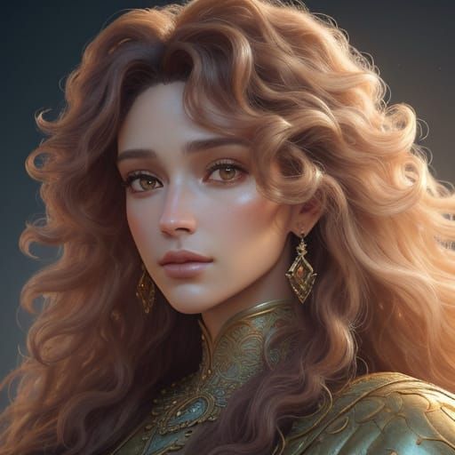 Beautiful Woman in Generational Wealth, Digital Concept Art