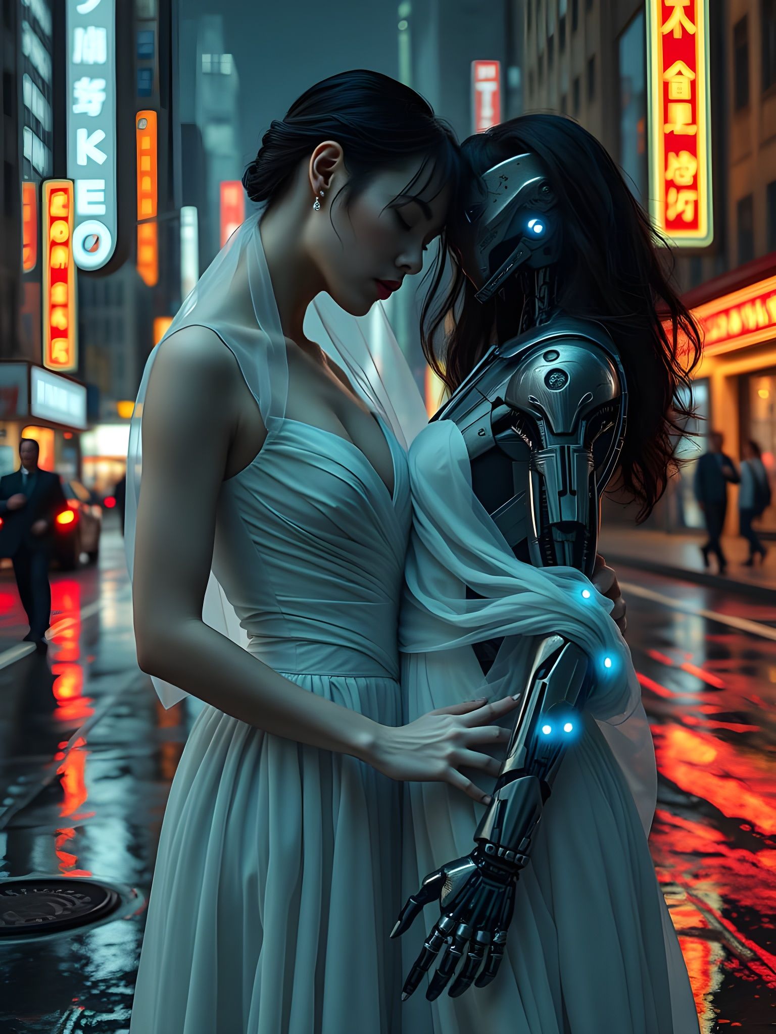 Cyborg and Human Love in a Futuristic Union