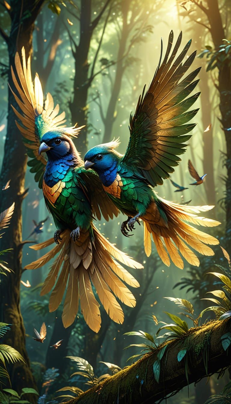 Avatar Birds Soaring Through Vibrant Forest