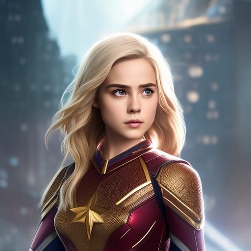 Hyperrealistic Supergirl Portrait in Digital Painting Style