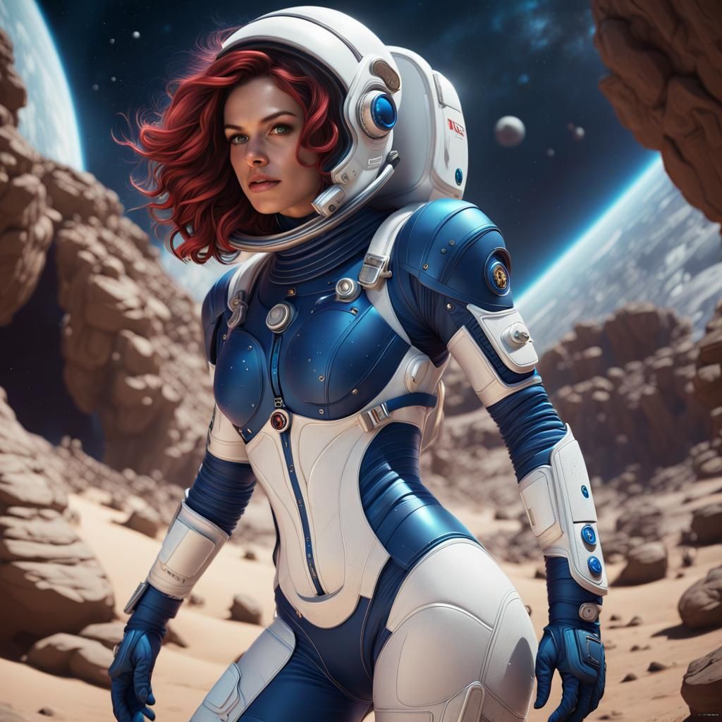 Wynona Rider in 50s Spacesuit Vector Art