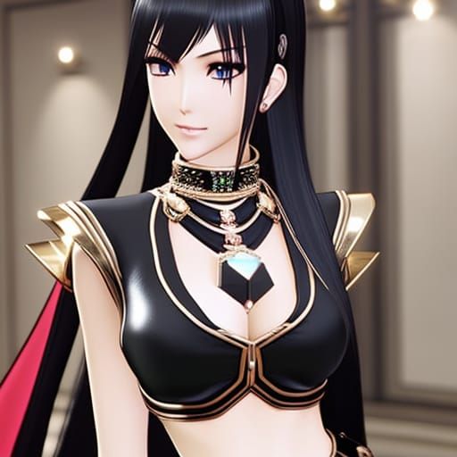 Anime Woman in Formal Dress, 2D Style